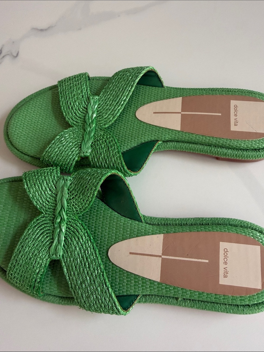 Dolce Vita Green Braided Slide Mules - Picture 1 of 3